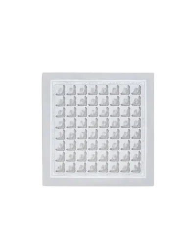 Emporio Armani Mulberry Silk Square All-over Print Fashionable Silk Scarf In Gray