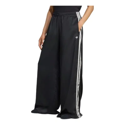 Adidas Originals (wmns) Adidas Satin Wide Leg Tracksuit Bottoms Ruffle 3-stripes 'black'
