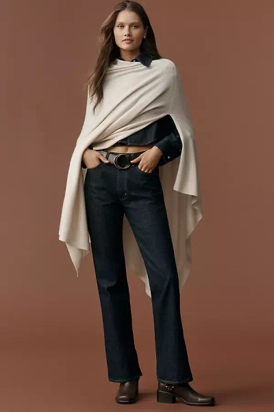 By Anthropologie Cashmere Poncho Wrap In White