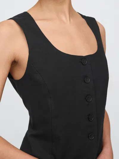 Gap Factory Linen-blend Scoopneck Vest In Black