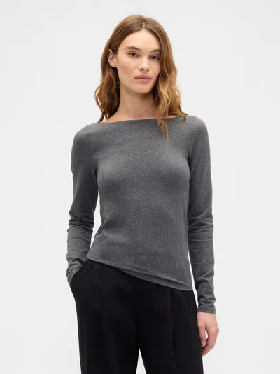 Gap Factory Stretch Jersey Boatneck T-shirt In Gray