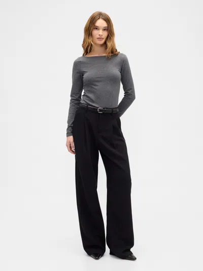 Gap Factory Stretch Jersey Boatneck T-shirt In Gray