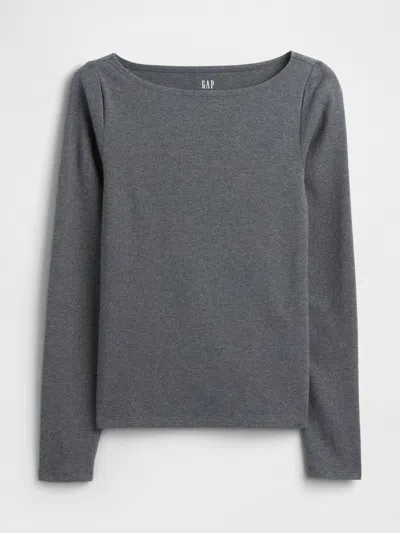Gap Factory Stretch Jersey Boatneck T-shirt In Gray