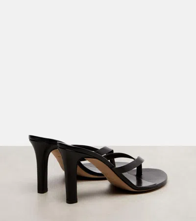 The Row Sacha Leather Thong Sandals In Black