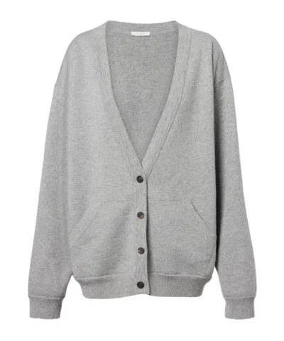 The Row Lonn Cashmere Cardigan In Gray