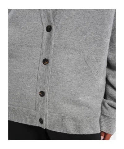 The Row Lonn Cashmere Cardigan In Gray