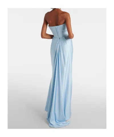 Vivienne Westwood Galaxy Strapless Satin Gown In Blue
