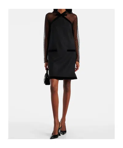 Nina Ricci Virgin Wool Gabardine Minidress In Black