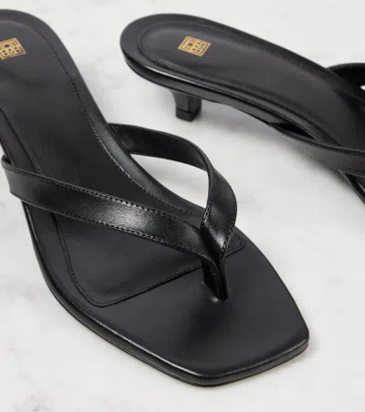Totême Square-toe High-heeled Slippers In Black