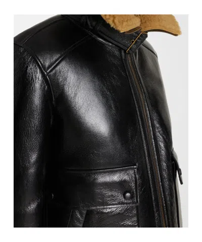 Veronica Beard Danika Shearling-lined Leather Jacket In Black