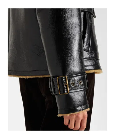 Veronica Beard Danika Shearling-lined Leather Jacket In Black