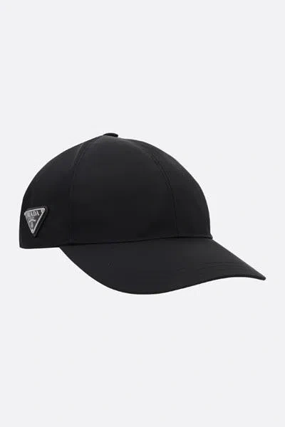 Prada Nylon Baseball Cap 6-panel Construction In Black