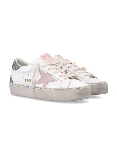 Golden Goose Hi Star White Pink Leather And Glitter Womas Sneakers