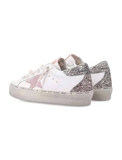 Golden Goose Hi Star White Pink Leather And Glitter Womas Sneakers