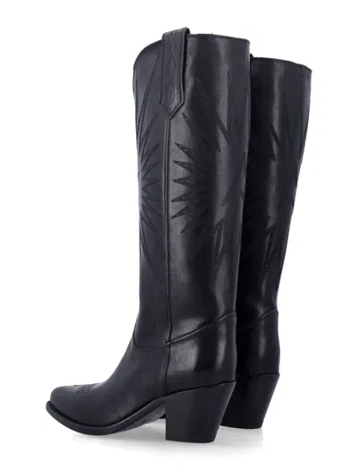 Golden Goose Leather Wish Star Francesca Cowboy Boots 40 In Multi