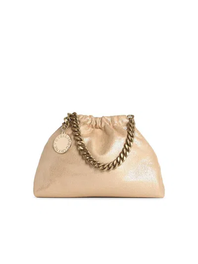Stella Mccartney Mini Bag Falabella Coulisse Chain Strap In Gold