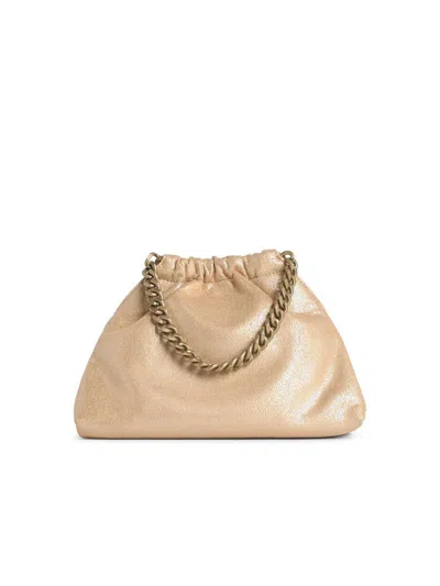 Stella Mccartney Mini Bag Falabella Coulisse Chain Strap In Gold