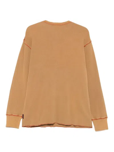 Gramicci Healthknit Waffle Henley Clothing In Brown