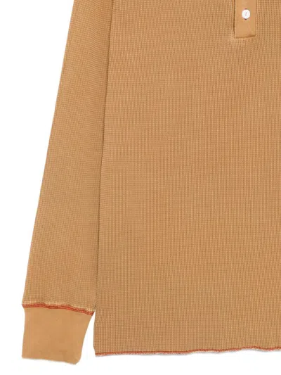Gramicci Healthknit Waffle Henley Clothing In Brown