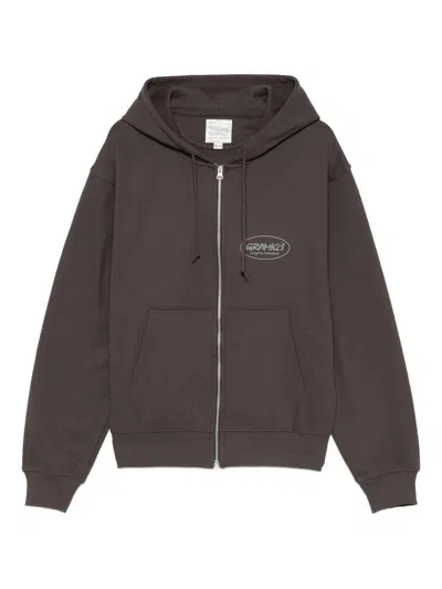 Gramicci Original Freedom Zip Hooded Sweatshirt Clothing In Brown