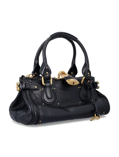 Chloé Paddington Bag In Grained Buffalo Leather In Black
