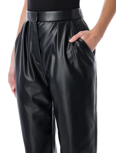 Balmain High-waisted Faux Leather Trousers In Black