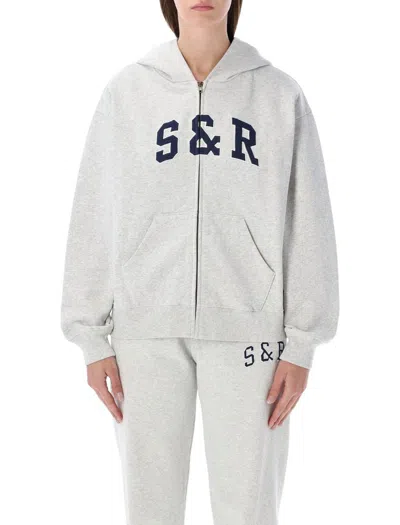 Sporty And Rich Sporty & Rich S&r Zip Hoodie In Gray