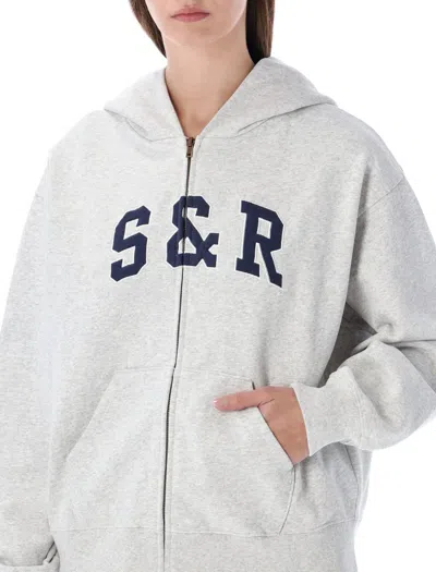 Sporty And Rich Sporty & Rich S&r Zip Hoodie In Gray