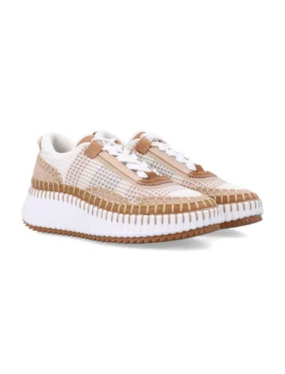 Chloé Nama Women's Sneakers In Mesh And Suede In Brown