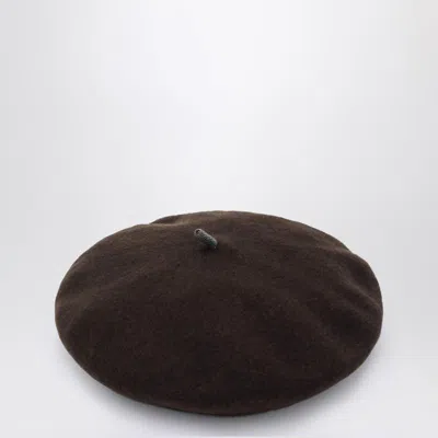 Brunello Cucinelli Wool Beanie Featuring Precious Detail And Loop In Brown