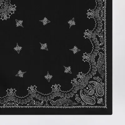 Destin Paisley Wool Scarf In Black