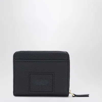 Marc Jacobs Mini Black Full-grain Leather Wallet In Blue