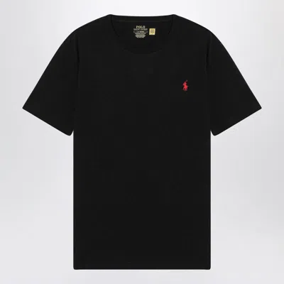 Polo Ralph Lauren Black Cotton T-shirt With Logo In Black
