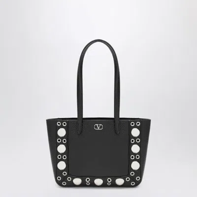 Valentino Mini Nellcôte Black Grained Calfskin Bag In Black