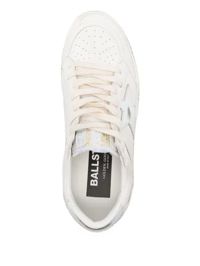 Golden Goose Ball Star Leather Sneakers In Silver
