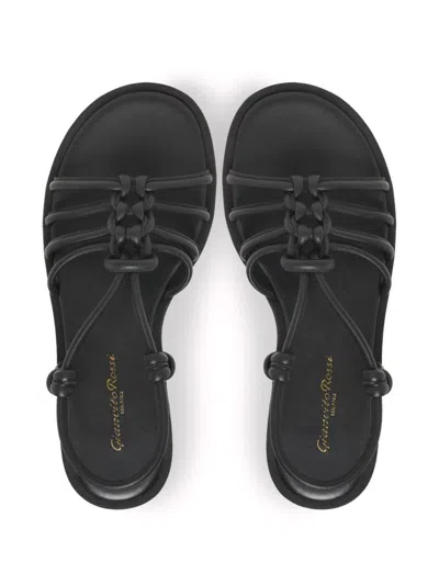 Gianvito Rossi Strappy Open Toe Sandals With Flatform Sole In Black