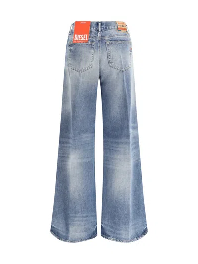 Diesel Light Blue Cotton Bootcut Jeans In Blue