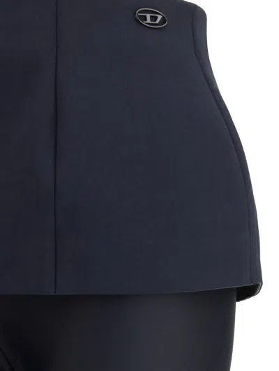 Diesel Black Polyester Casual Pants In Black