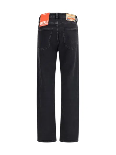 Diesel Black Cotton Relaxed Fit Jeans In Black