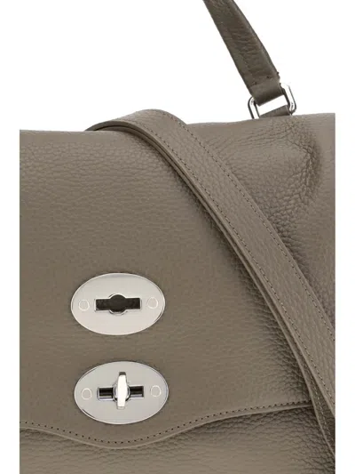 Zanellato Postina Leather Shoulder Bag In Gray