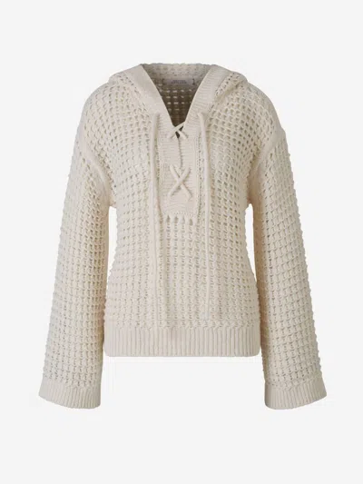 Dorothee Schumacher Cotton Crochet Sweater In Neutral