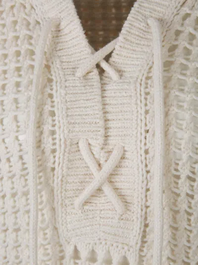 Dorothee Schumacher Cotton Crochet Sweater In Neutral