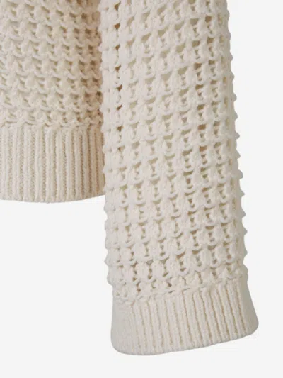 Dorothee Schumacher Cotton Crochet Sweater In Neutral