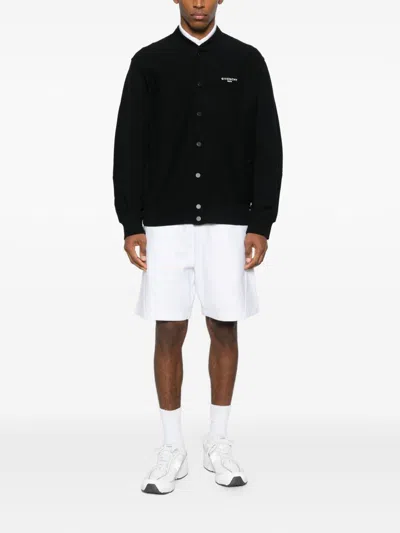 Givenchy Black Varsity Jacket With Bomber Collar And Logo Lettering On The Front In Cotton Man