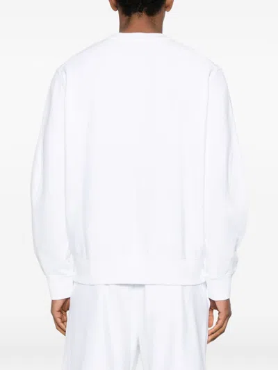 Givenchy White Couture Seam Sweatshirt With Embroidered Logo In White
