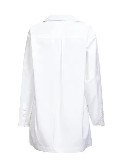 Alaïa Women White Cotton Poplin Tunic Mini Dress In White