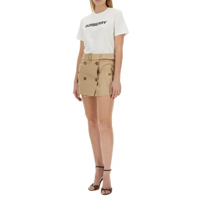 Burberry Cotton Logo T-shirt Women In White