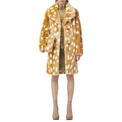 Burberry Faux Fur Coat Women In Brown