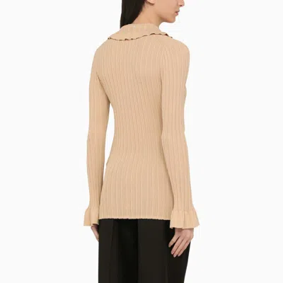 By Malene Birger Devora Beige Knitted Cardigan In Pink
