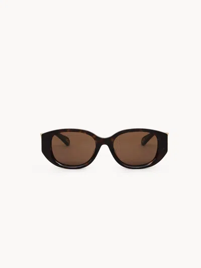 Chloé Gafa Sol Marcie Havana Cristal Marron In Black
